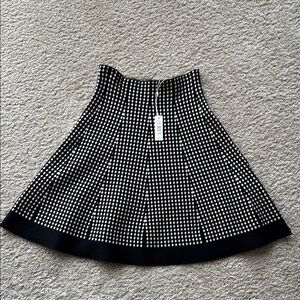 Max Studio Black and Cream Mini A-Line Skirt